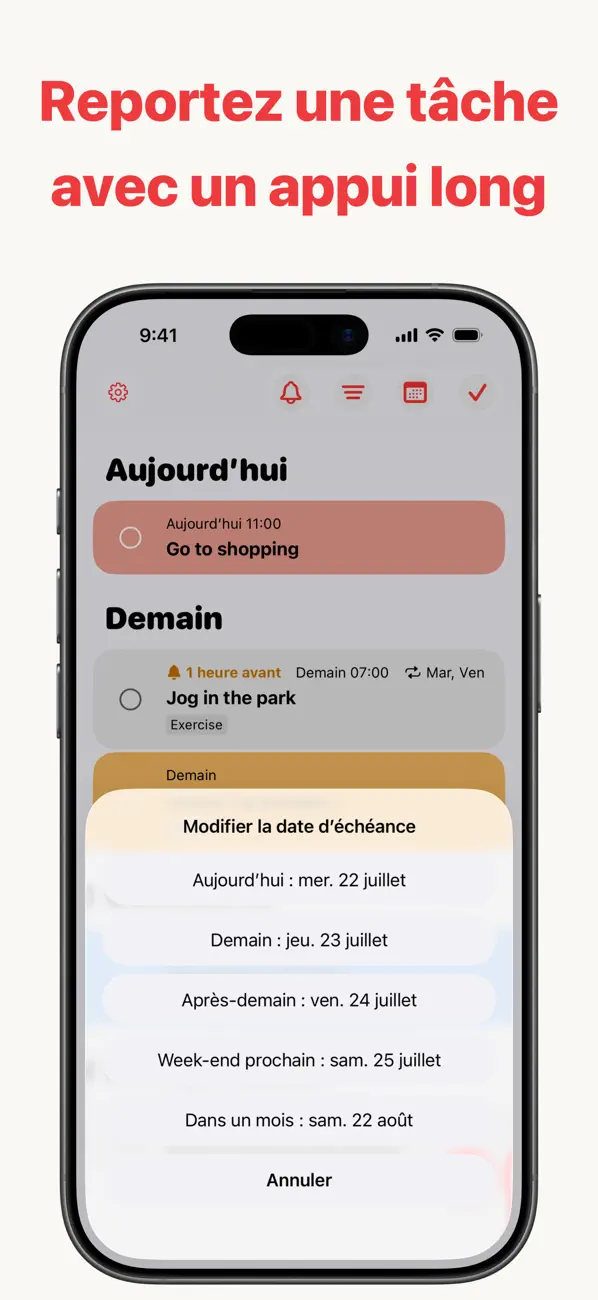 Screenshot #3 pour Timetodo - Échéances visibles