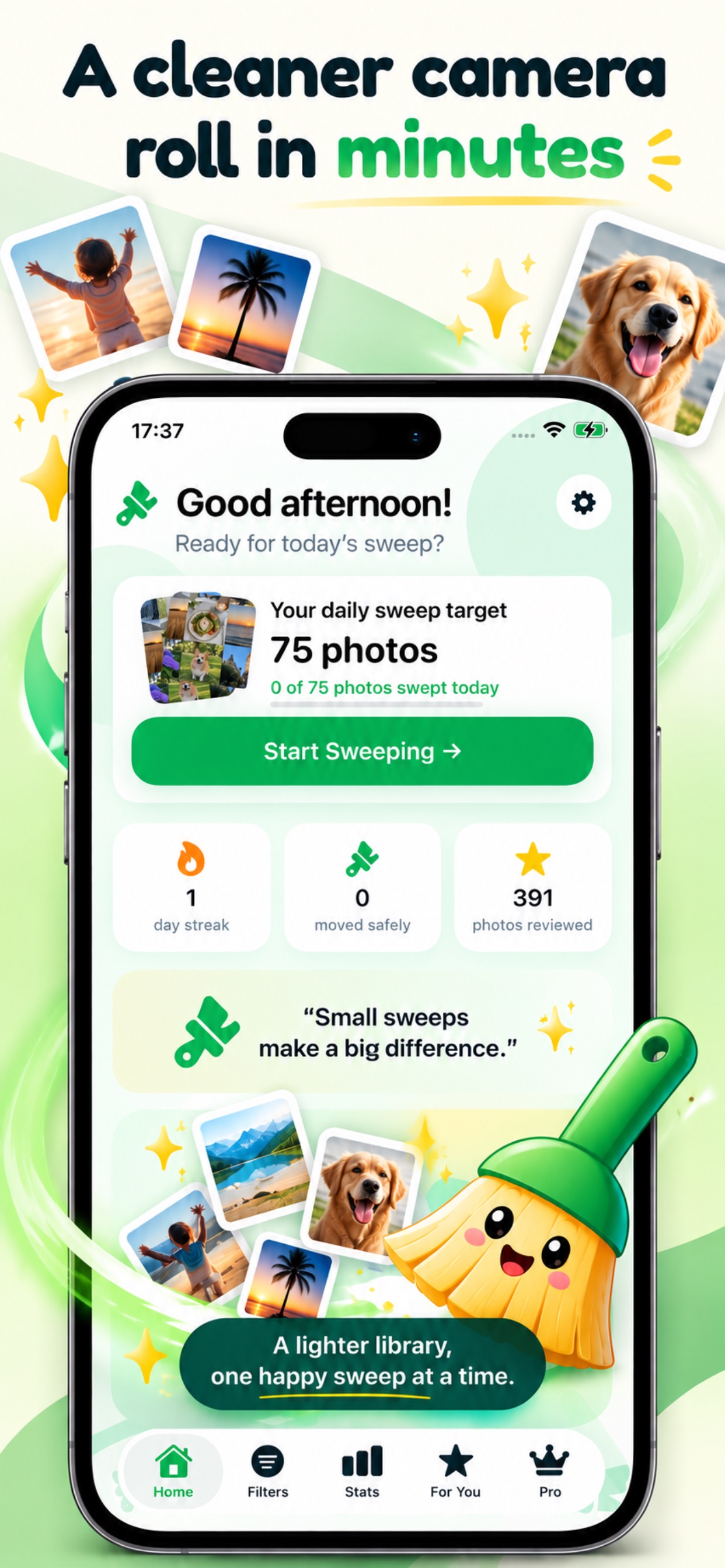 Screenshot 1 of KeepSweep: Daily photo cleaner