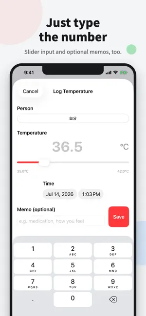 Body Temperature Log Note App screenshot 3
