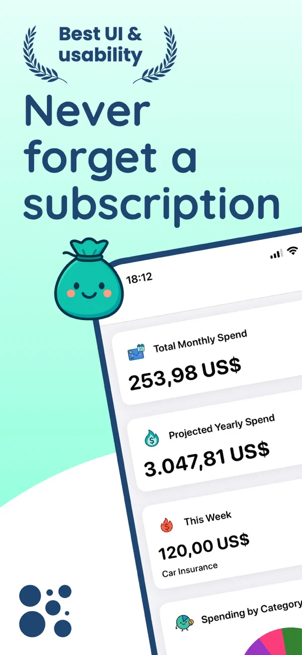 #1. Subnesia - Track Subscriptions (iOS) โดย: Conscious Brands FeA LLC
