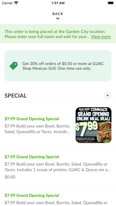 Guac Shop Mexican Grill Screenshot