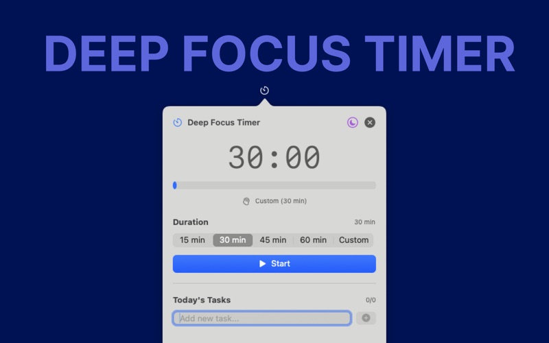Deep focus timer screenshot