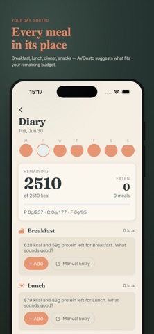 AVGusto: AI Calorie Counter iPhone screenshot