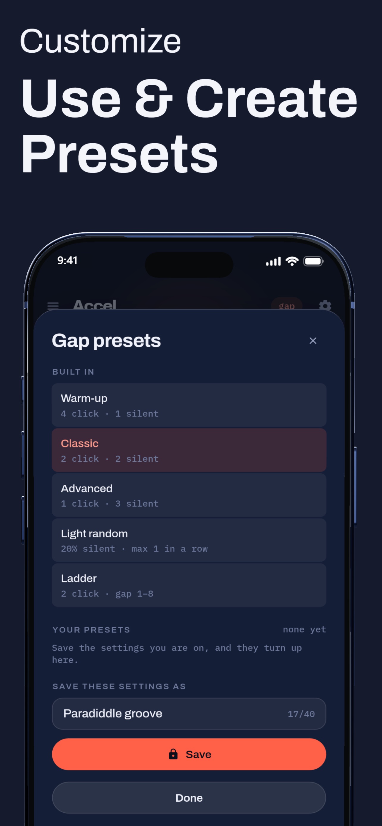Screenshot 5 of Accel: Dynamic & Gap Metronome