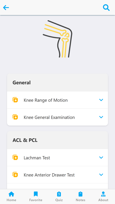 Orthopedic Examination Screenshot