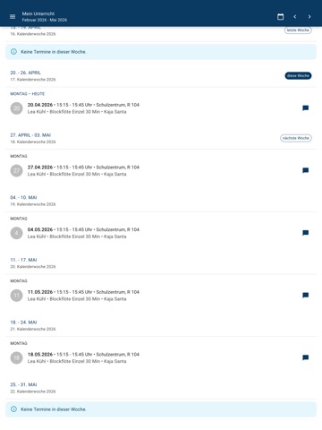 Musikschule Kornwestheim iPad screenshot