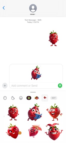 咯咯笑草莓贴纸 screenshot