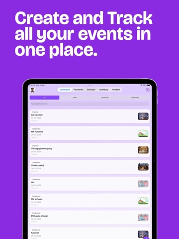 UTSAVEventPlanner iPad screenshot