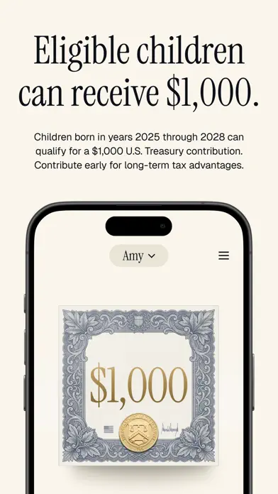 App Store-Screenshot 2 von Trump Accounts: Official App