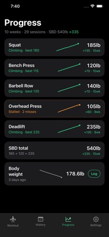 LiftTracker - Track your lifts iPhone screenshot