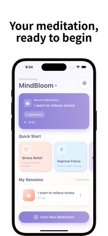 MindBloom - AI Meditation iPhone screenshot