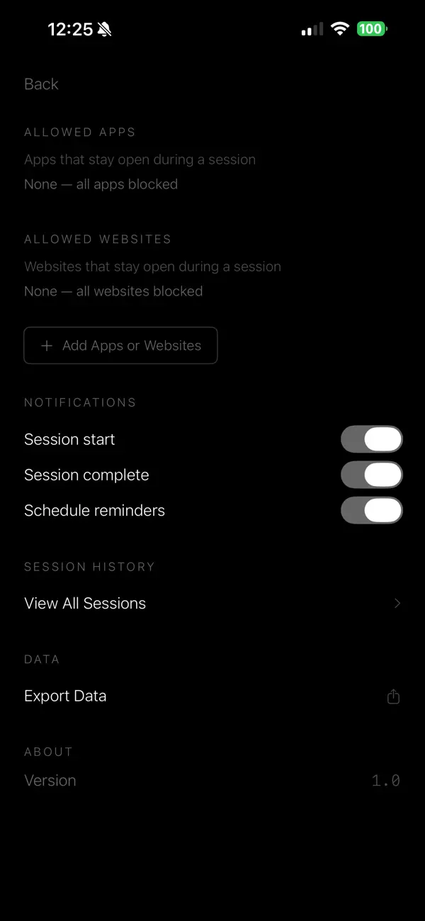 Screenshot #3 pour Off - Focus Assist