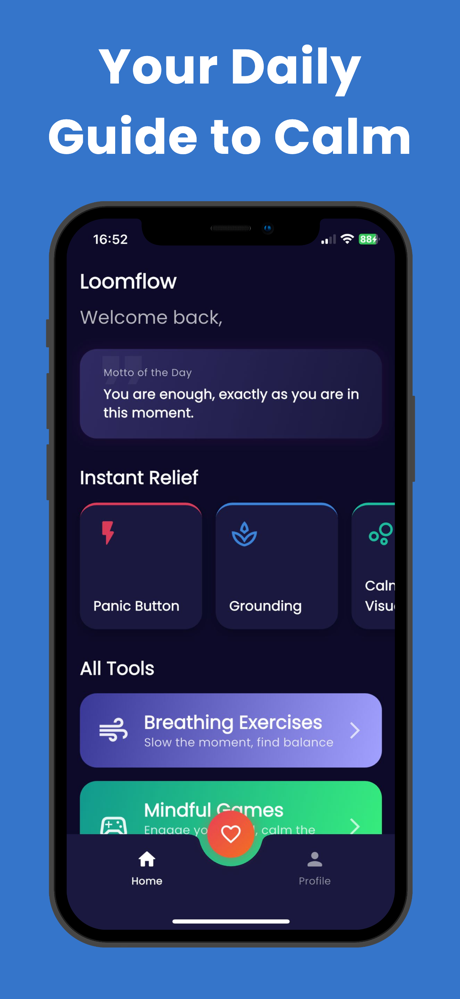 Loomflow: Anxiety Relief App screenshot 1