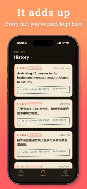 Ohlo: Daily Science Facts screenshot 1