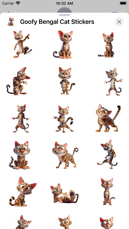 Goofy Bengal Cat Stickers