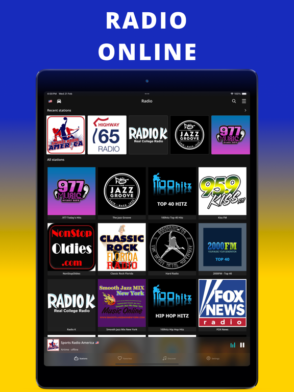 Radio Tuner app: Music & News iPad screenshot 1