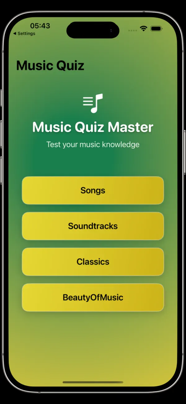 Screenshot #1 pour MusicalQuiz