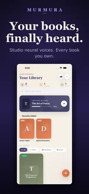 Murmura: AI Audiobook Reader screenshot 1