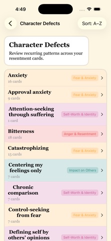 Fourth Step Inventory iPhone screenshot