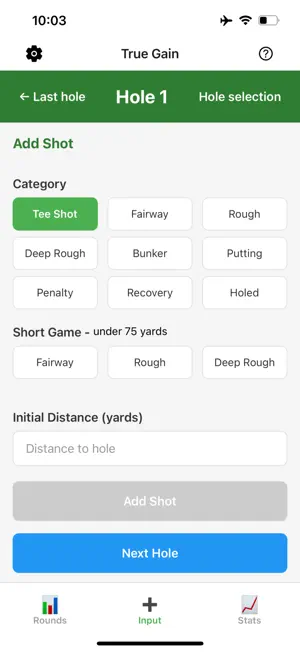 TrueGain - Advanced Golf Stats screenshot 1