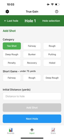 TrueGain - Advanced Golf Stats screenshot