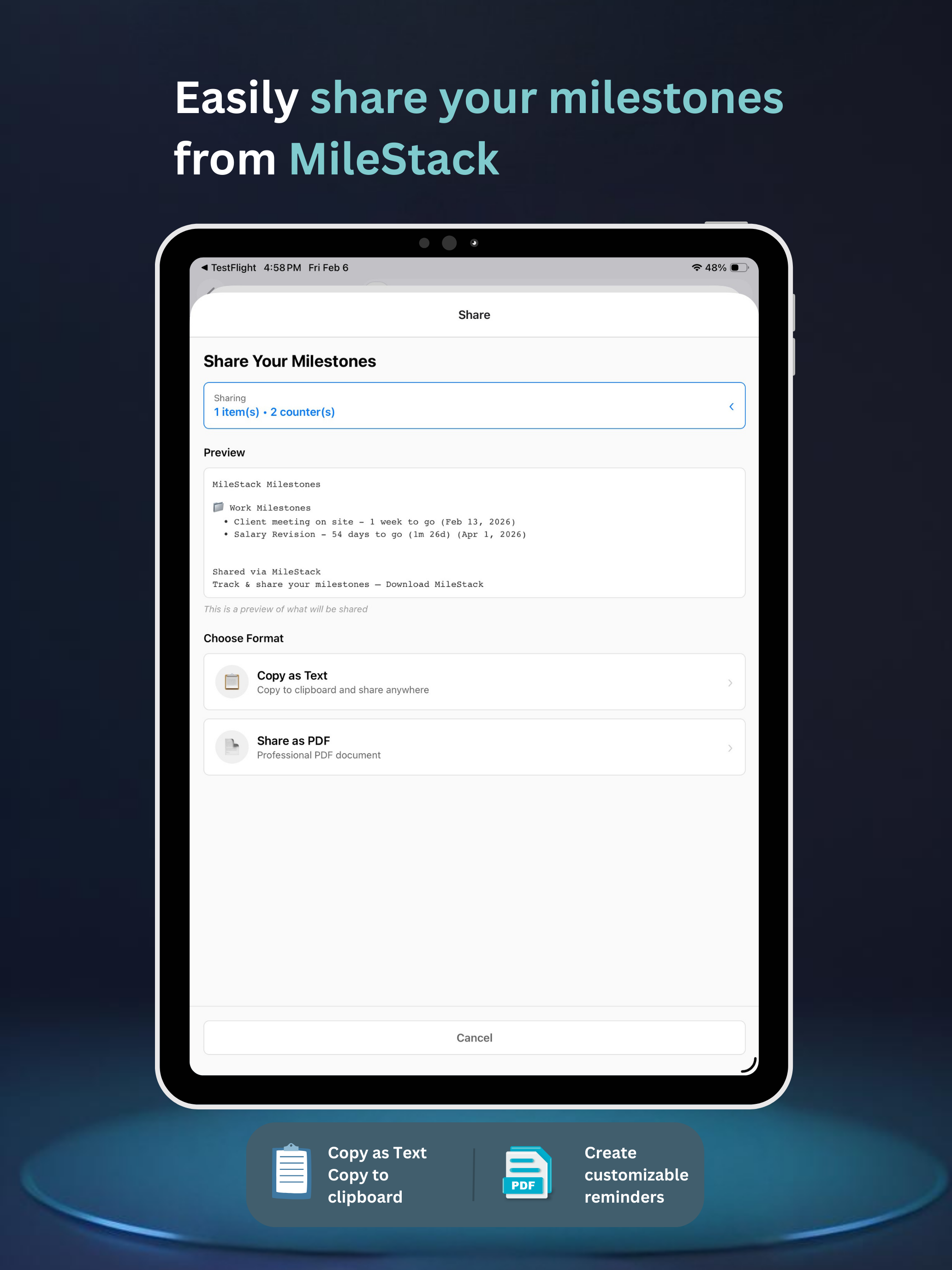 MileStack: Timeline Countdown