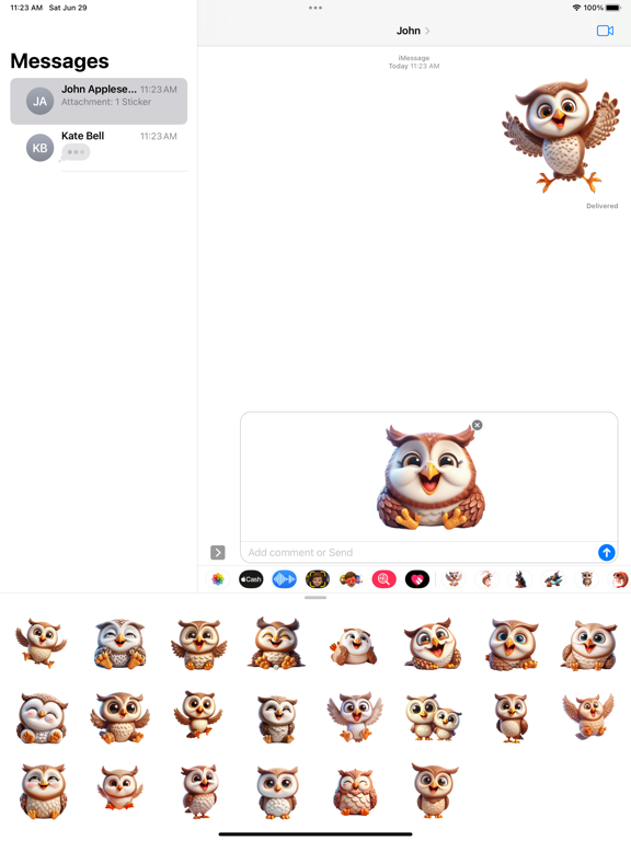 Screenshot #5 pour Happy Owl Stickers