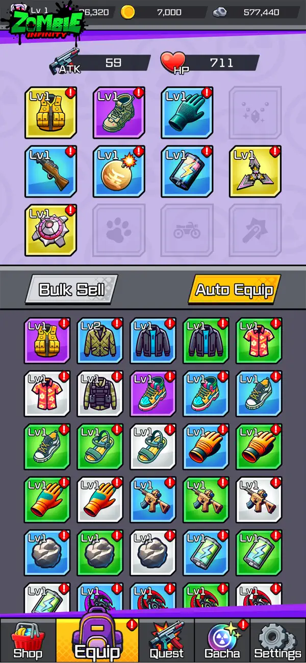 Zombie Infinity Hack screenshot 7 - game app interface