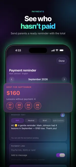 Schedule Lesson screenshot 2