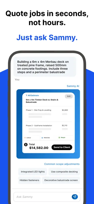 Sammy AI Estimator for Tradies screenshot 2 of 4