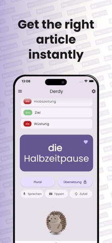 Derdy: Learn German articles Screenshot 2 of 6