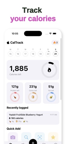 Calorie Tracker: Screenshot 1 of 5