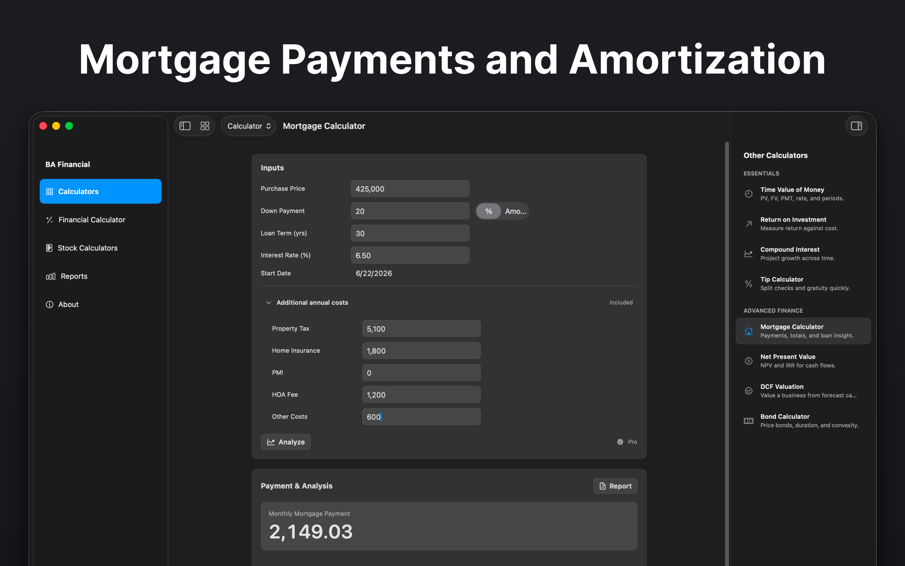 BA Financial Calculator Plus