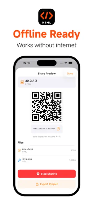 Code Editor – HTML & Preview iPhone screenshot 1