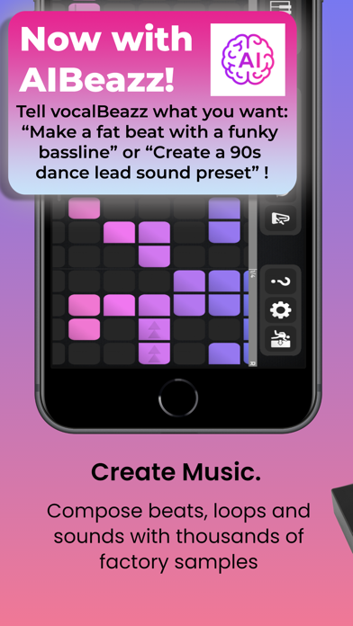 vocalBeazz: Make Beats with AI iPhone screenshot 1 - Music app