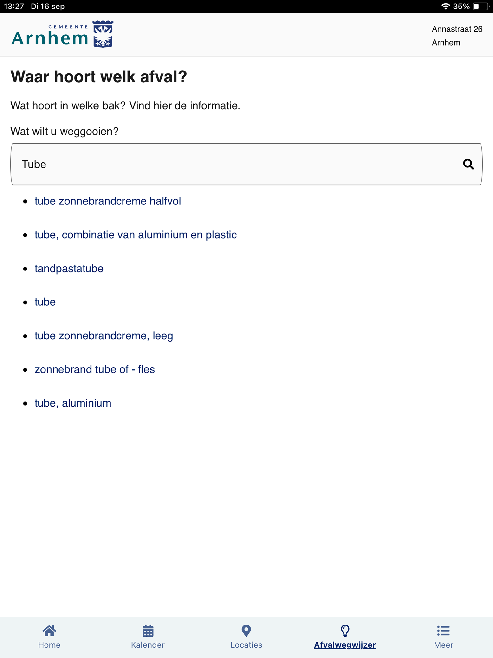 Afvalwijzer Arnhem screenshot 10