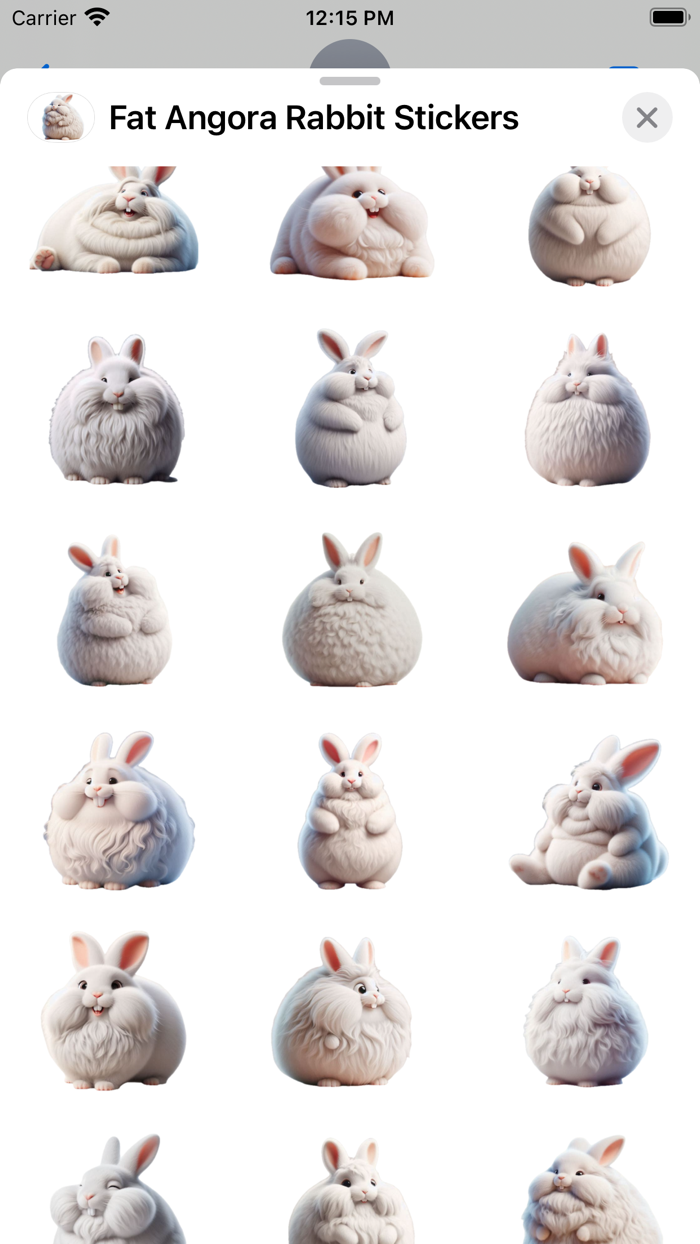 Fat Angora Rabbit Stickers