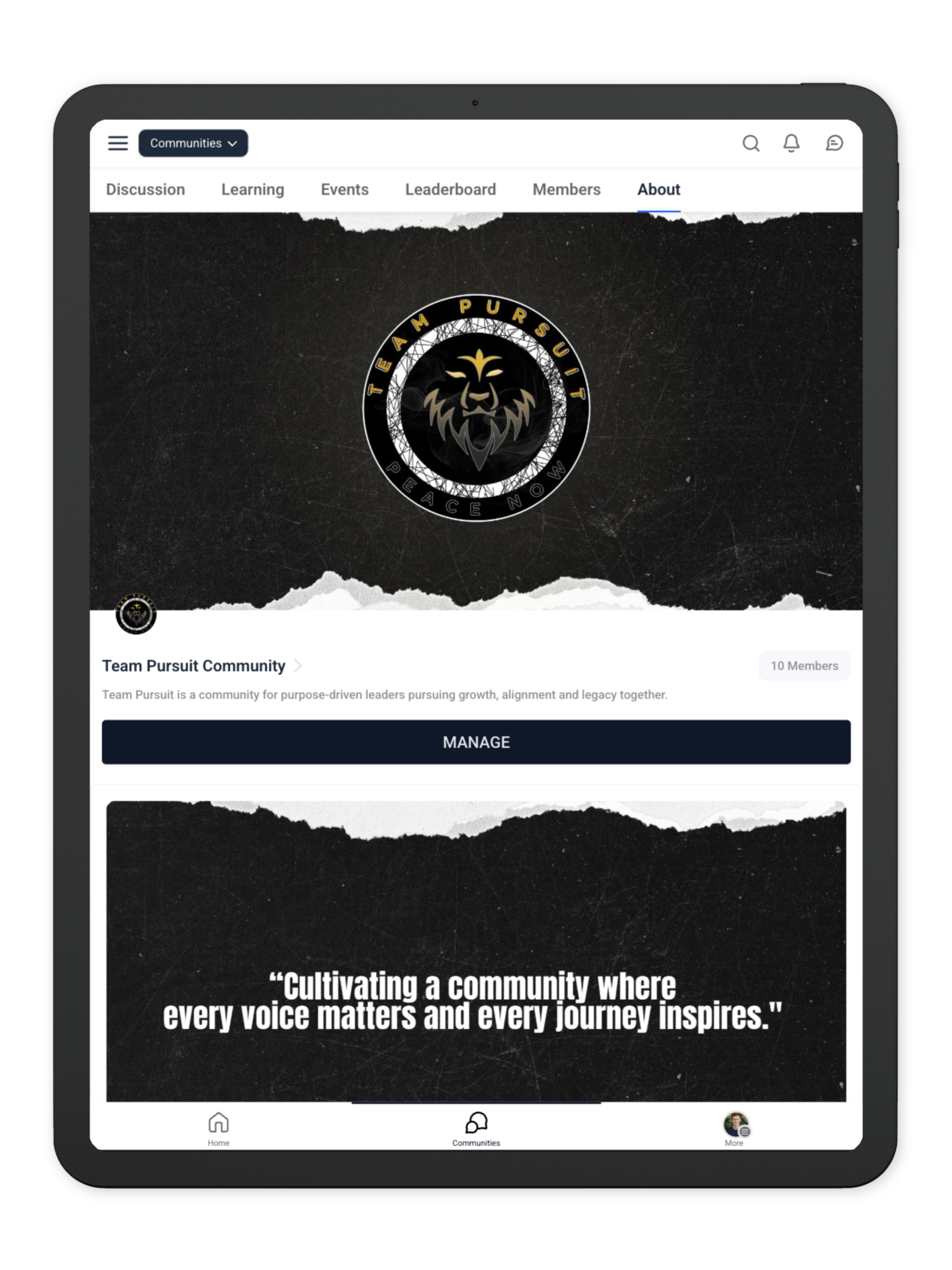 Team Pursuit Community Hub
