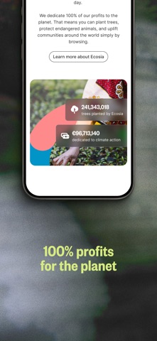 Ecosia: Search to plant trees screenshot