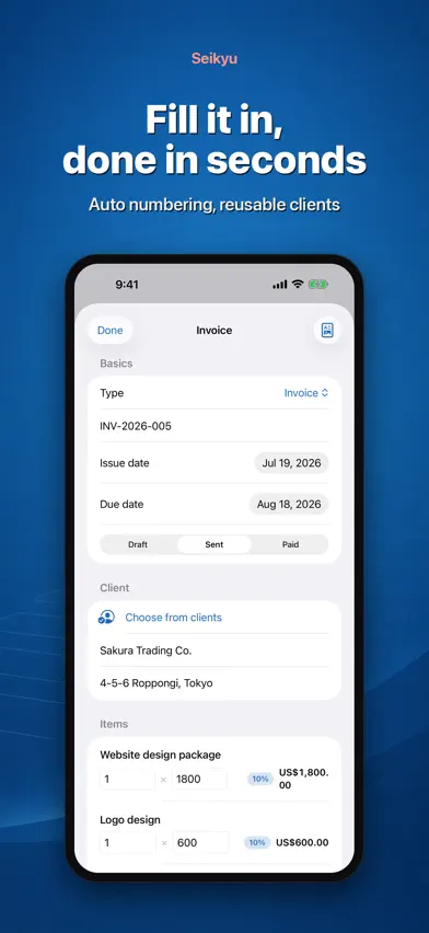 Seikyu: Invoice & Quote Maker screenshot 3