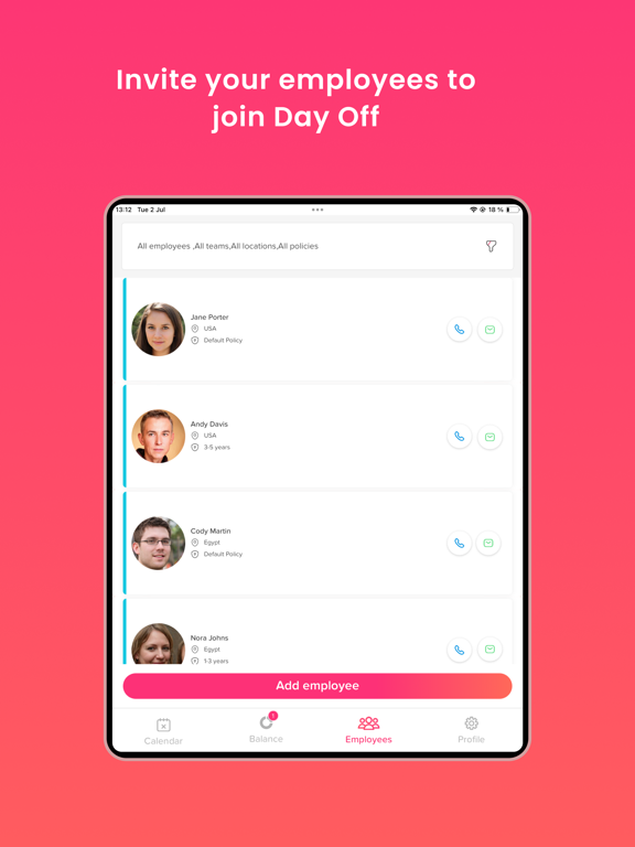 Day Off - Leave Tracker & PTO iPad screenshot 4 - Business app