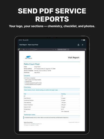 Poolistry Pro: Pool Service iPad screenshot