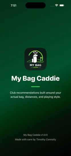 Captura de pantalla de My Bag Caddie en iPhone 5