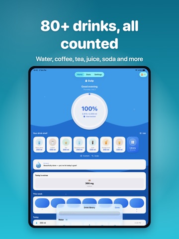 Gulp: Water Reminder Tracker iPad screenshot