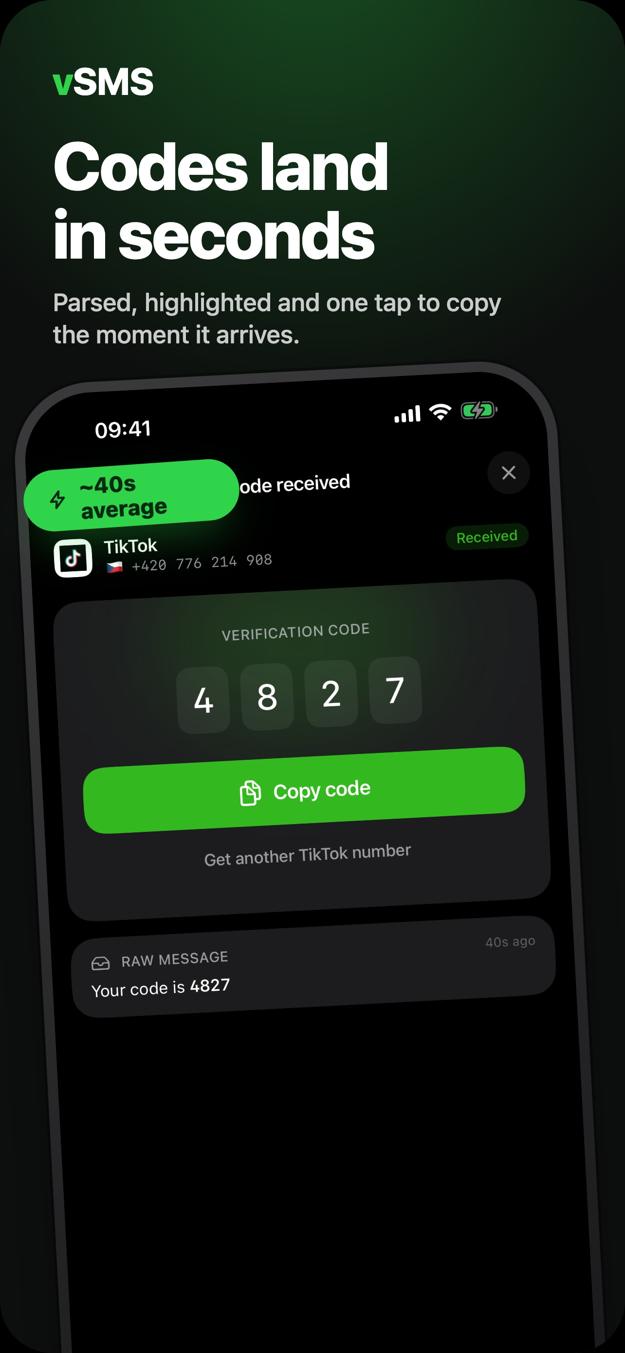 vSMS: Temp Number, Receive SMS screenshot 2