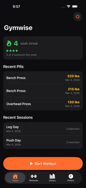 GymWise: Lift & PR Tracker screenshot 3
