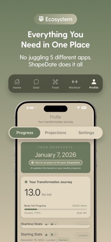 ShapeDate: AI Fitness Forecast screenshot