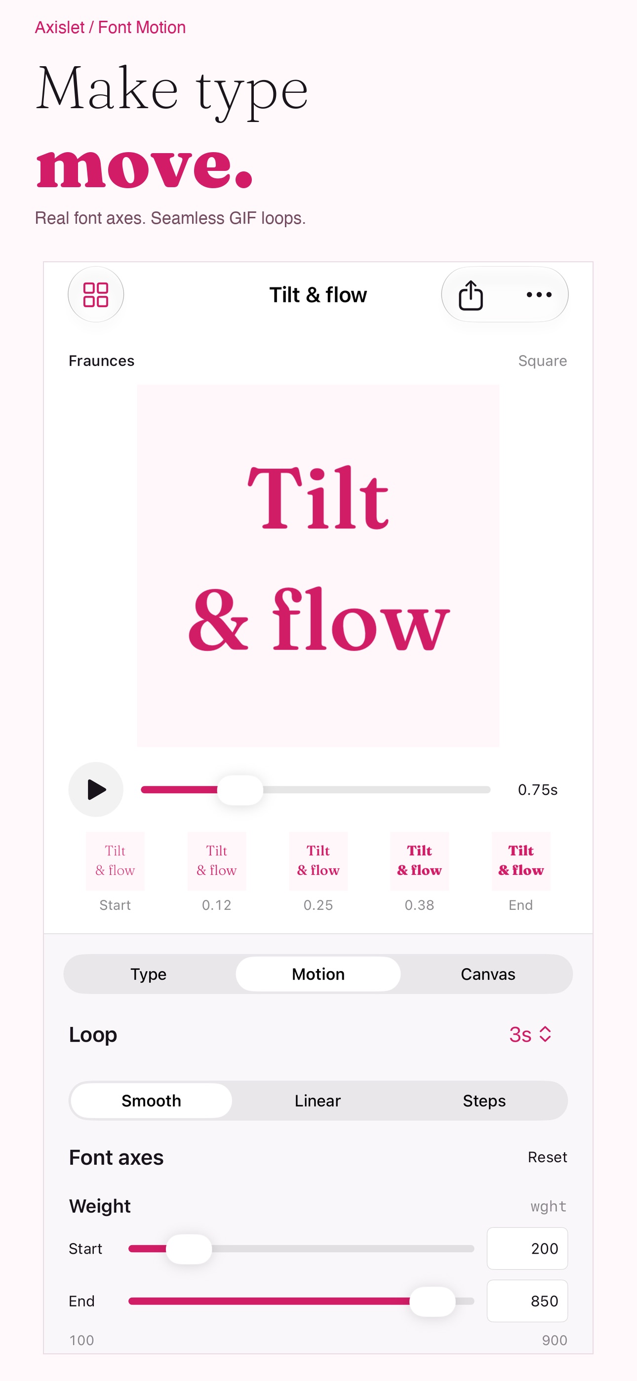 Screenshot 1 of Axislet Font Motion