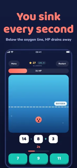 Drowning Math: Mental Math screenshot 2