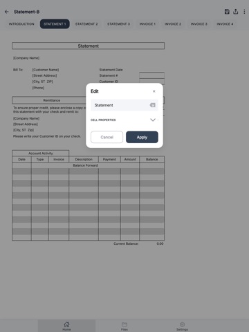 Billing Statement iPad screenshot